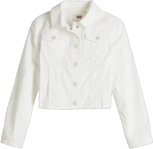 Girls 6-20 SO Essential Denim Jacket in Regular and Plus Size, Girl's, Size: Medium (8), Modern White