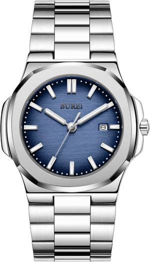 Burei Men's Minimalist Stainless Steel Waterproof Quartz Watch