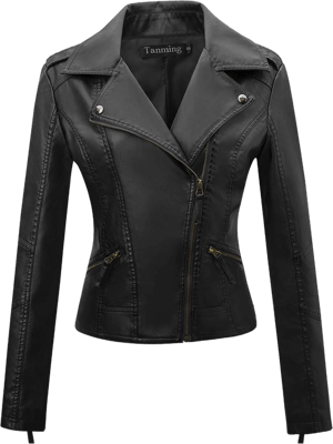 Faux Leather Moto Biker Jacket