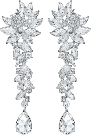 Women's Teardrop Marquise Crystal Cluster Chandelier Dangle Earrings