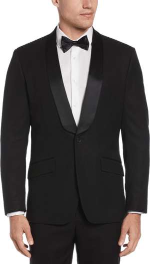 Perry Ellis Men's Slim Fit Textured Tuxedo Jacket