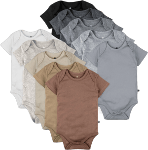 HonestBaby 10-Pack Organic Cotton Short Sleeve Bodysuits