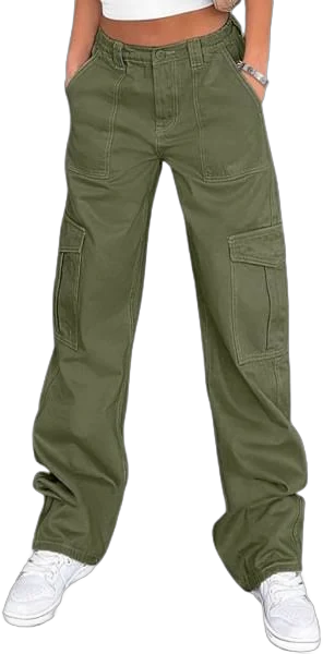 Women's Y2K High-Waisted Baggy Stretchy Cargo Pants