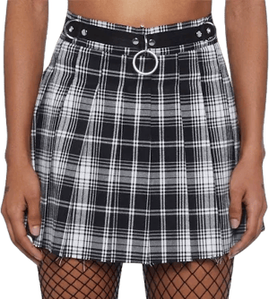 Current Mood Wicked Dress Code Plaid Skirt - BLACK / Large