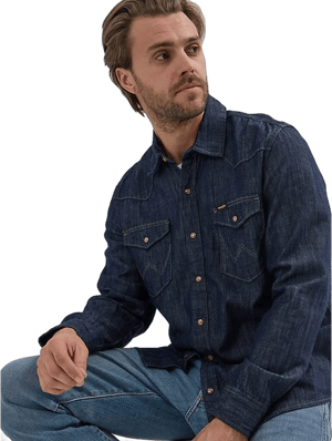 Wrangler Men's Long Sleeve Iconic Denim Shirt