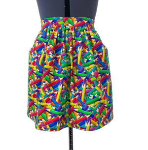 Colorful Art Skirt with Pockets