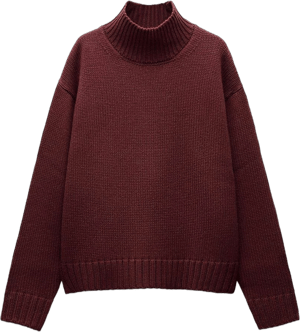 Women Zara High Collar Knit Sweater