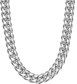 JAXXON 10mm Cuban Link Silver Chain