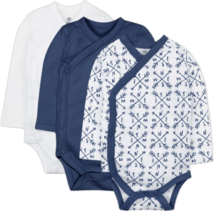 HonestBaby 3-Pack Organic Cotton Long Sleeve Side-Snap Bodysuits