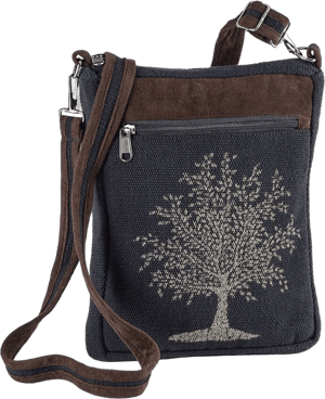 Canvas Crossbody Bag with Zip Closure