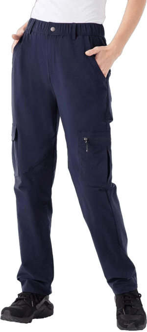 Rdruko Women's Hiking Cargo Pants Water-Resistant Quick Dry UPF 50+ Travel Camping Work Pants Zipper Pockets