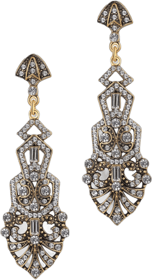 BABEYOND 1920s Vintage Crystal Studded Women Earrings