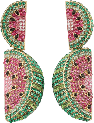 BaubleBar Once In A Melon Crystal Watermelon Slice Drop Earrings