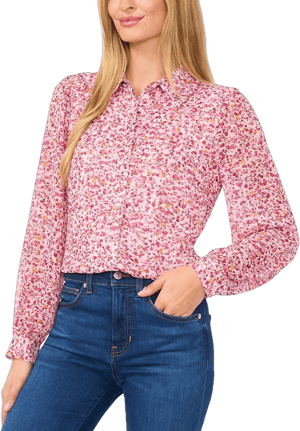 Cece Women's Scalloped Collar Top