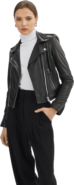 LAMARQUE Women's DONNA Iconic Leather Biker Jacket