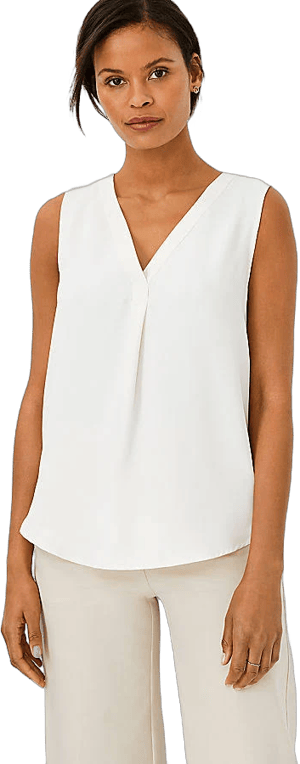 Ann Taylor Women's Sleeveless Pleat Front Top