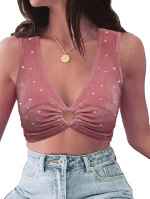 Women's Sparkly Crop Top