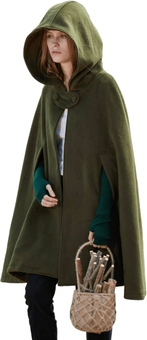 Hooded Wool Women Coat ,Wool Cloak Cape Wool Coat