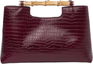 J.Mclaughlin Women's Sumpter Leather Clutch in Croc Burgundy