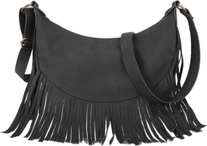 GLITZALL Boho Fringe Purse Small Crossbody Hobo Bags for Women Vegan Suede Western Country Purse