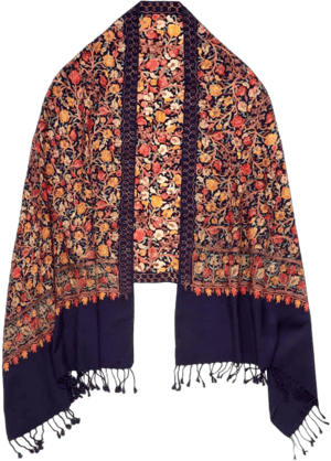 Embroidered Floral Shawl