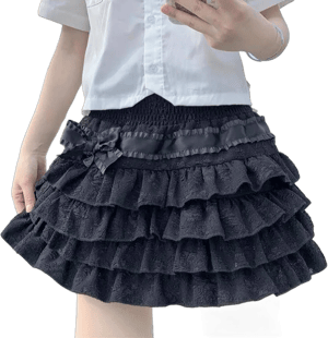 Oatsbas Women's High Waist Lolita Cake Mini Skirt