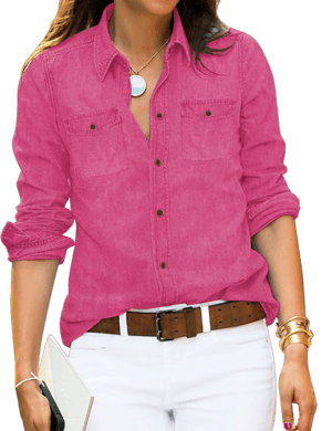 Luvamia Women's Long Sleeve Western Chambray Shirt