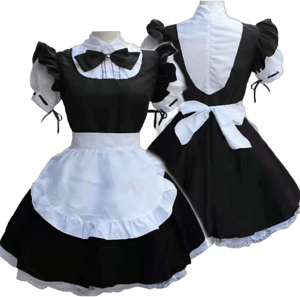 Men's Patchwork Bow Maid Costume