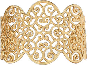 24K Gold Plate Gilded Filigree Cuff Bracelet