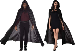 Adult Black Hooded Cape