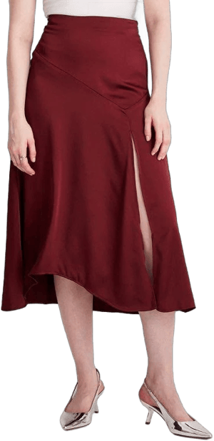 Future Collective Women's Flowy Satin Midi Skirt