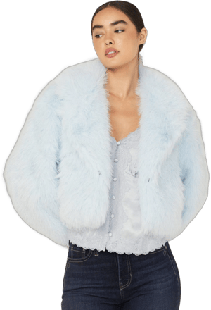 Free People Paris Cropped Faux Fur Jacket