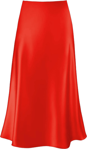 Women's Hidden Elasticized Satin High Waist Flared Midi Skirt