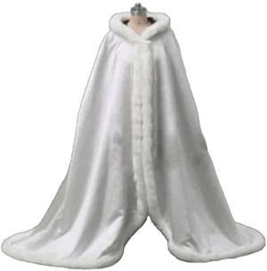 Winter Warm Faux Fur Women's Wedding Hooded Cape Renaissance Bridal