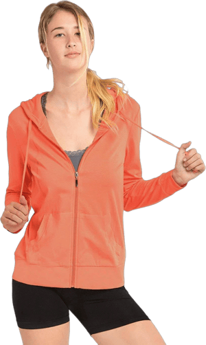 Sofra Women's Thin Cotton Zip Up Hoodie Jacket