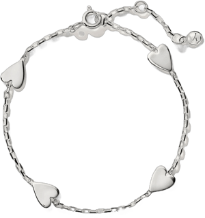 Mejuri Heart Station Silver Bracelet