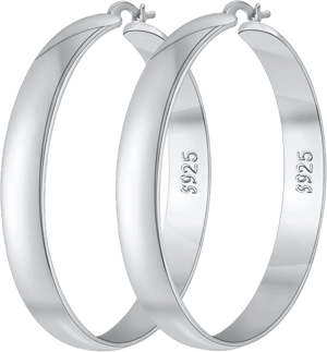 DORANA 925 Sterling Silver Large Hoop Earrings