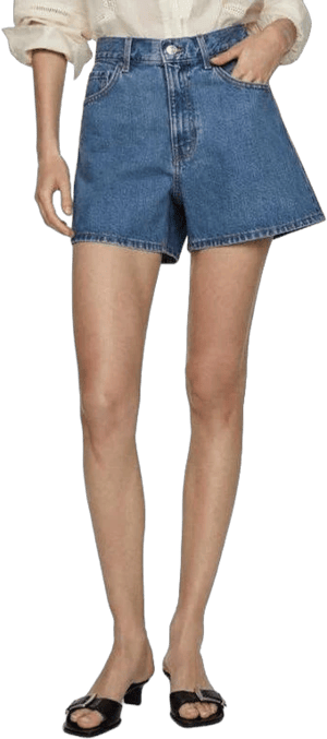 MANGO Women's High-Rise Relaxed Denim Shorts