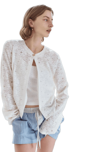 "LEUNI Romantic Vintage Lace Cardigan Concept