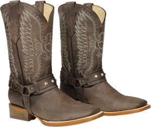 Women's Genuine Leather Square Toe Cowgirl Boots