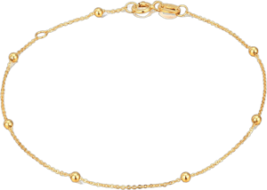 14K/18K Gold Bead Thin Chain Bracelet