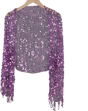 Sequin Tassel Loose Fit Shrug