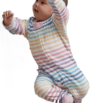 Honest Baby Organic Cotton Snug-Fit Footed Pajama Rainbow Stripe / 12M