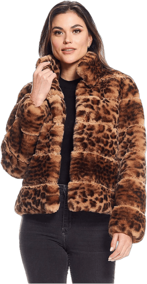 Fabulous Furs Leopard Faux Fur Posh Jacket