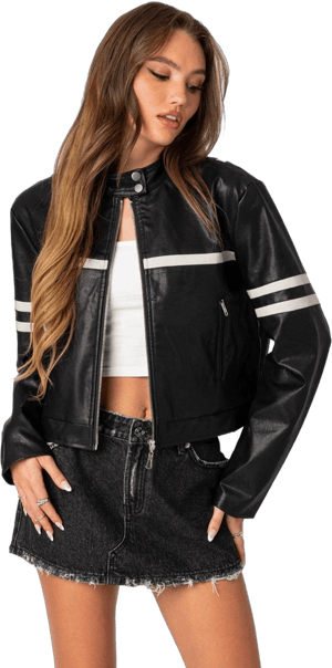 Edikted Women's Rockstar Oversized Faux Leather Jacket