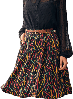 Modcloth Drawn Delight Skirt