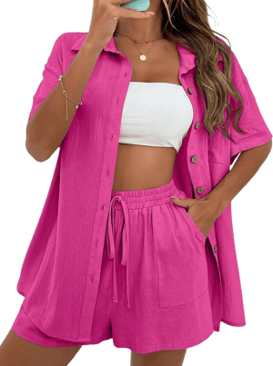 Women's Cotton Linen Short Sets