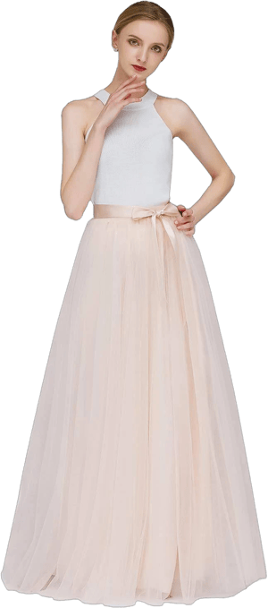 EllieHouse A-Line Tulle Maxi Bridesmaid Skirt