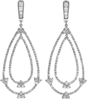 RavenFineJewelers Diamond Pear Chandelier Earrings