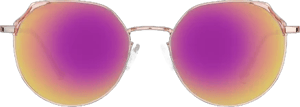 Zenni Women's Retro Round Sunglasses Purple Metal Full Rim Frame